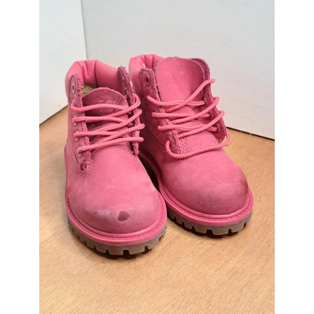 Timberland Waterproof Pink Leather Boots Girls' DURABLE Size 6